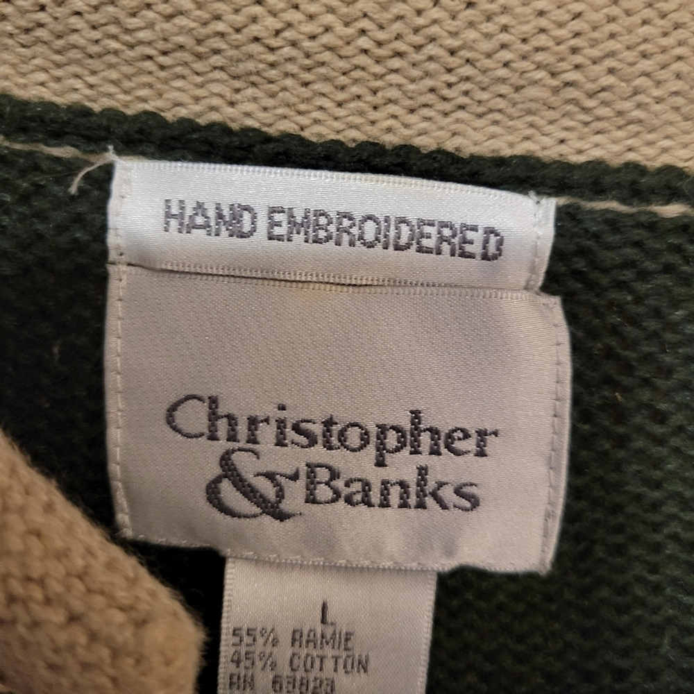 Christopher & Banks Christmas Sweater Cardigan Womens L - Picture 7 of 8